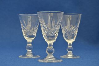 Three Stuart Crystal Glengarry Cambridge Cordial Glasses