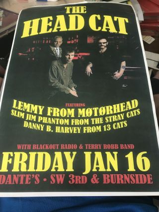 The Head Cat Lemmy Motorhead 2009 Poster Portland Oregon Concert Stray Cats