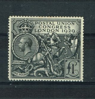Great Britain - 1929 Puc £1 Black Sg 438 Fine Lightly Hinged Stamp