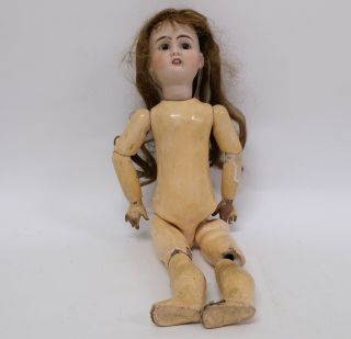 Antique French Bisque Head Character Doll " Jules Verlingue Petit Française "