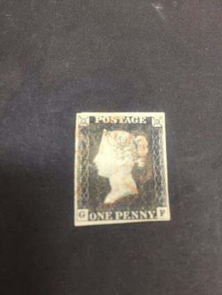 Great Britain Stamps Queen Victoria 1840 One Penny Black.  Uk Stamps