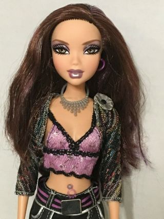 Barbie My Scene Street Style Chelsea Doll Purple Hair Streaks Belly Ring Rare