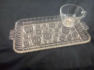 Vintage Anchor Hocking Anchorglass Serva Snack Set 3 Serving Trays and Cups 3