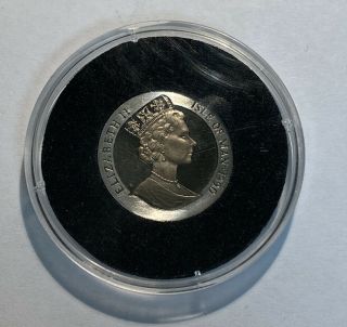1990 Iom Isle of Man Penny Black Stamp Coin 1/5 Crown 150TH Ann.  of The Penny 2