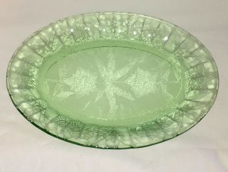 Jeannette Floral/poinsettia Green 10 3/4 " Oval Platter 1
