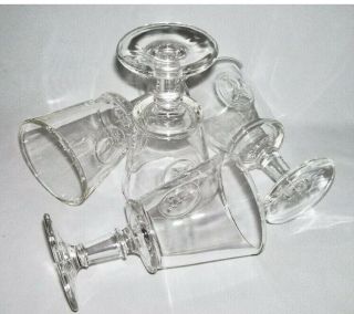 La Rochere Set (4) Clear Glass 8 Oz.  Water Goblets (eiffel Tower) France