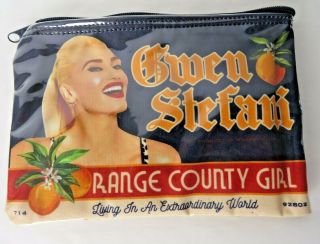Gwen Stefani Zipper Pouch Make - Up Bag Orange County Girl Las Vegas Show 10805
