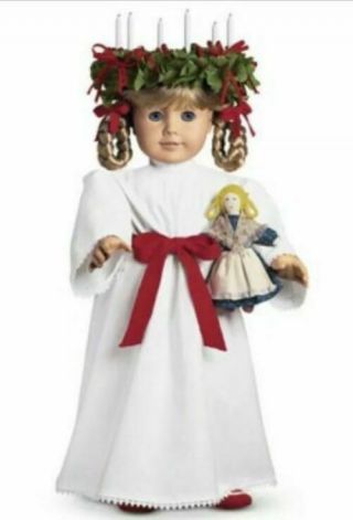 Pleasant Company Kirsten American Girl St.  Lucia Set Outfit Wreath Tray Xmas,