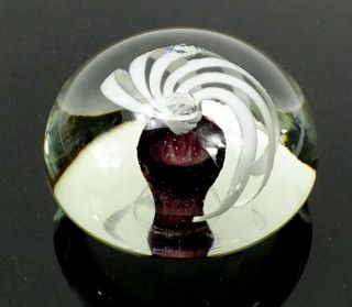 Vintage 1988 Signed Art Glass Studio Hand Crafted Paperweight Swirl