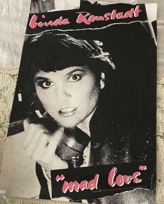 Linda Ronstadt " Mad Love " 1980 Rare Print Promo Poster Elektra Asylum