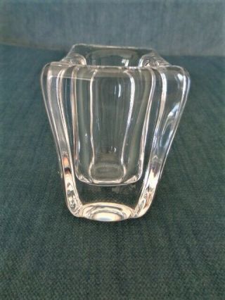 DAUM FRANCE Crystal Glass Signed Cigarette Holder Small Vase 2