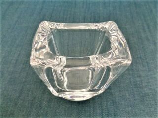 DAUM FRANCE Crystal Glass Signed Cigarette Holder Small Vase 3