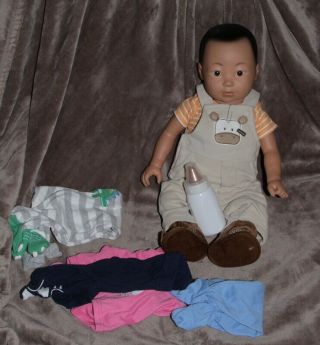 Reality Real Care Baby 2 Doll Boy Parts Hispanic Shoes/clothing/diaper 22 "