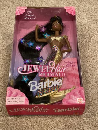 Barbie 1995 Mattel Jewel Hair Mermaid African American Doll No.  14587 Mib