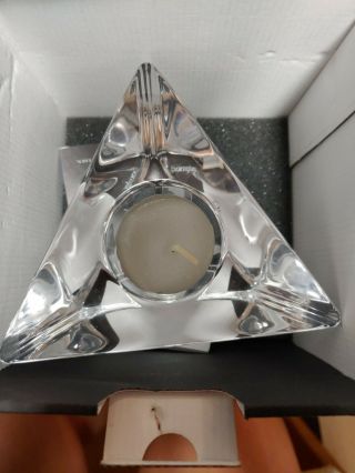 Orrefors Crystal Triangle Votive Candle Holder 6529162 Sweden Rytkönen