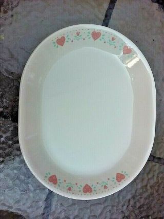 Corning Corelle Sandstone Forever Yours 12 " Oval Tray Plate Serving Platter