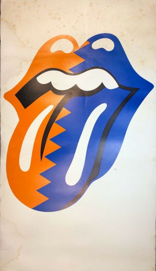 Vtg The Rolling Stones Poster 1989 12 X 24 Tongue And Lip Mick Jagger