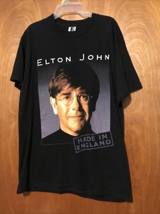 Vintage Euc 1995 Elton John Tour Concert T Shirt Lg Made In England For The Usa