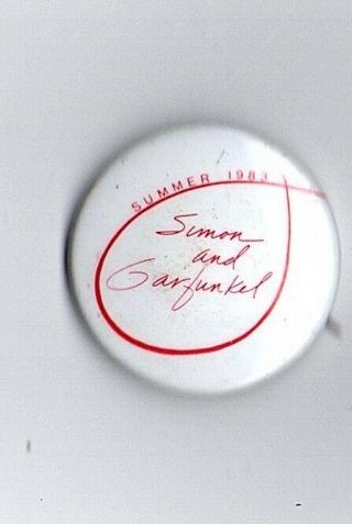 Simon & Garfunkle Vintage 1983 Button 1 1/2 Inch Folk Paul Art Edie Brickell