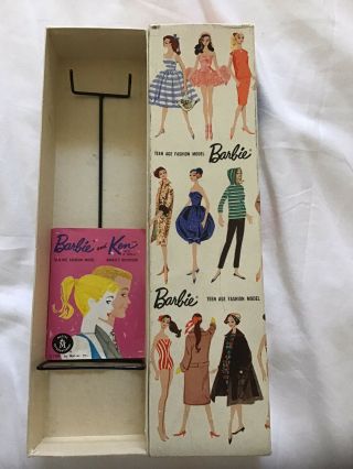 Vintage Barbie Stock No 850 Ponytail Box For 3 Or 4 Plus Stand And Booklet