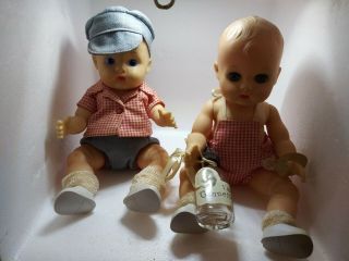 Vintage Vogue Ginnette Sleepy Eye Doll And Jimmy Painted Eye Doll 1950 