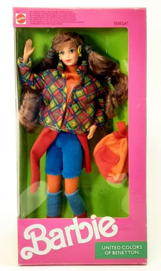1990 United Colors Of Benetton Teresa (barbie) Doll Brand Nrfb 9408