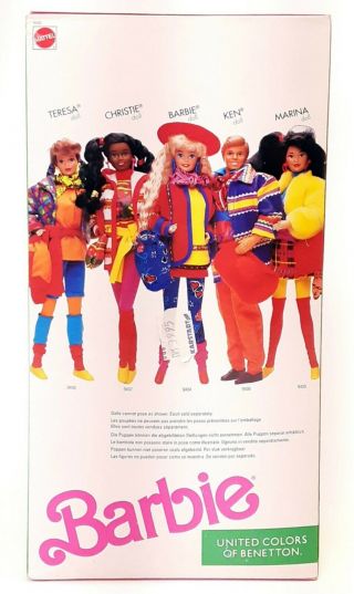 1990 United Colors of Benetton Teresa (Barbie) Doll Brand NRFB 9408 3
