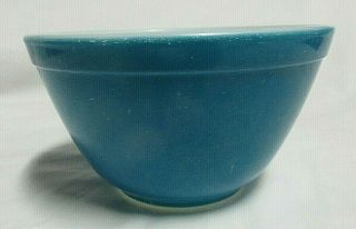 Vtg Pyrex Small Mixing Bowl Blue Turquoise Color Nesting 401 1 - 1/2 Pt