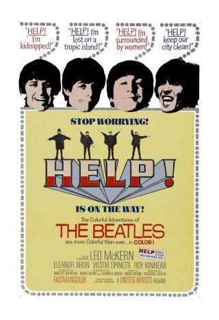 British Invasion: The Beatles Help Usa Movie Poster 1965 Large 24x36