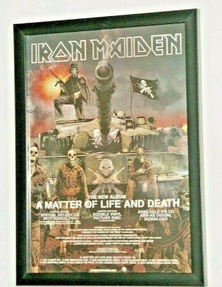 Iron Maiden Framed A4 Rare 2006 `life And Death ` Album Promo Poster
