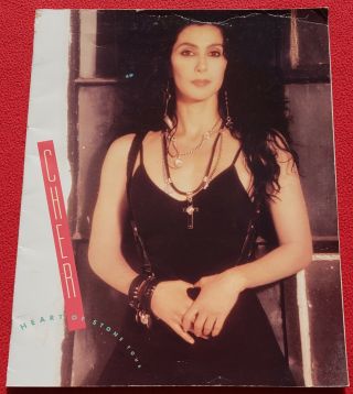 Cher 1989 Heart Of Stone Tour Concert Program With Attached Ticket - 25 Pages