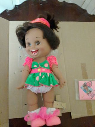 Rare.  Nib So Funny Natalie African American Baby Face Doll Galoob 1990