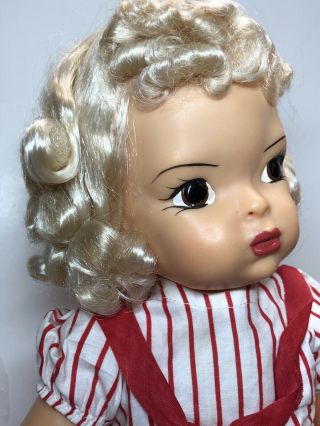 16” Vintage Antique Terri Lee Red Dress Platinum Blonde W/ Brown Eye S 3