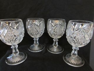 Eapg: U.  S.  Glass " Pennsylvania " Set Of 4 Goblets - Ca.  1890s