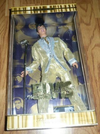 Elvis The King Of Rock And Roll,  2001 Timeless Treasures,  Gold Suit 12 " Tall.