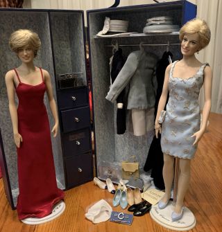 Franklin Princess Diana Of Wales & Grandes Dolls,  Wardrobe,  & Accessories