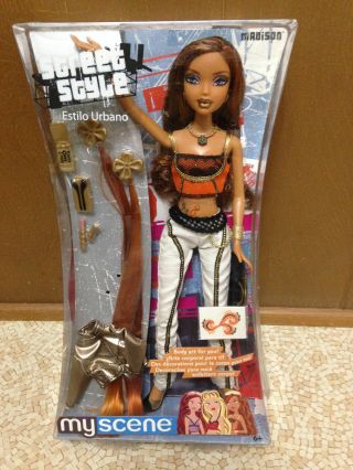 Barbie My Scene Street Style Madison Westley Doll Tattoo Belly Ring Rare