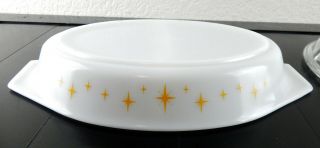 MCM Vintage Pyrex Divided Dish Lid Constellation Atomic Yellow Starburst 2