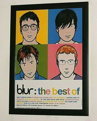 Blur Framed A4 2000 ` The Best Of ` Album Band Promo Rare Art Poster