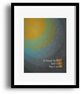Song Lyric Music Quote Art Print Poster - All Through The Night By Cyndi Lauper