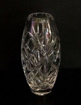 Vintage 24 Leaded Hand Cut Crystal Vase Made In Poland