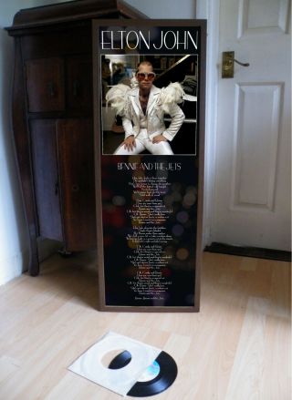Elton John Bennie And The Jets Promotional Poster Lyric Sheet,  Yellow Brick Road