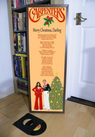 Carpenters Merry Christmas,  Darling Promotional Poster Lyric Sheet,  Karen,  Richard