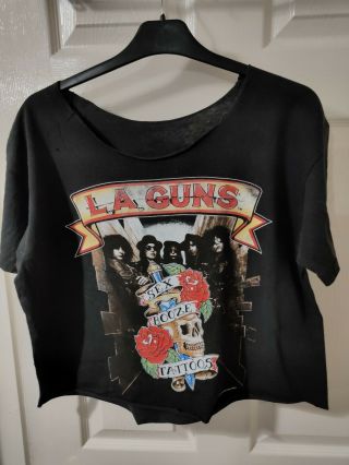 La Guns Cocked And Loaded Tour Vintage T - Shirt - Cut Down Size Medium