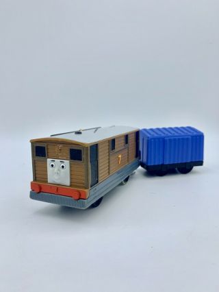 Thomas & Friends Trackmaster Toby (2013) Motorized W/ Blue Boxcar Train