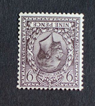 Gb 1912 - 24 Kgv Sg392wi 9d Agate Fine Hinged.  Inverted Watermark