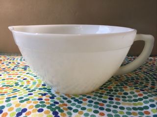 Fire King Oven Ware Batter Mixing Bowl W/ Spout White Milk Glass Made In Usa