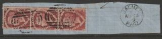 Gb Abroad In Jacmel Haiti C59 1½d Lake - Red Z3 Strip Of 3 On Large Piece