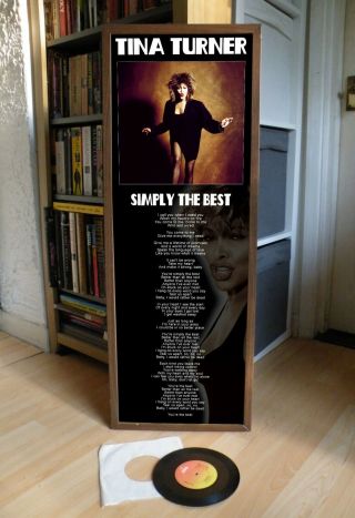 Tina Turner Simply The Best Poster Lyric Sheet,  Private Dancer,  Soul,  Jazz