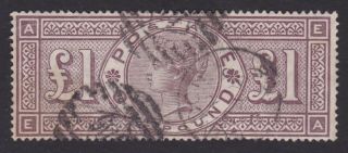 Gb.  Qv.  1884.  Sg 185,  £1 Brown - Lilac.